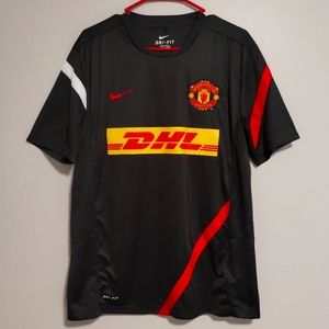 MANCHESTER UNITED 2012/2013 NIKE Training Football DHL JERSEY Men's Sz Larg